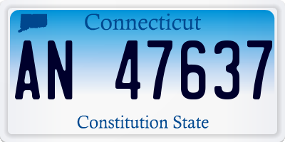 CT license plate AN47637
