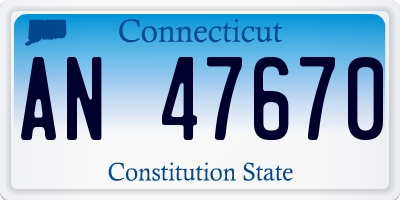CT license plate AN47670