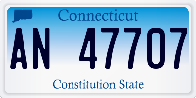 CT license plate AN47707