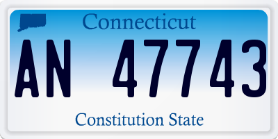CT license plate AN47743