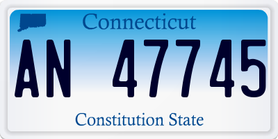CT license plate AN47745