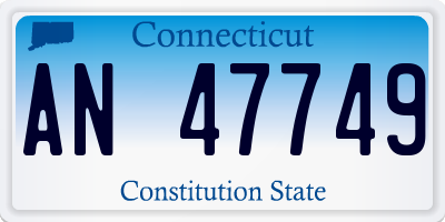 CT license plate AN47749