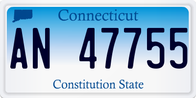 CT license plate AN47755