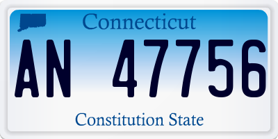 CT license plate AN47756