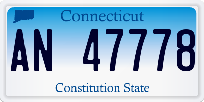 CT license plate AN47778