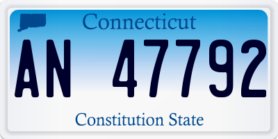CT license plate AN47792