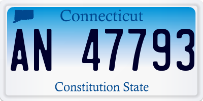 CT license plate AN47793
