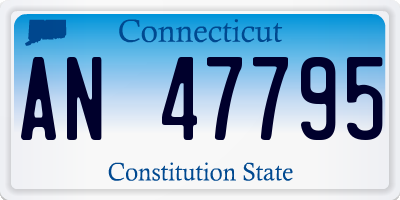 CT license plate AN47795
