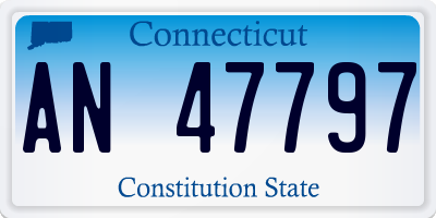 CT license plate AN47797