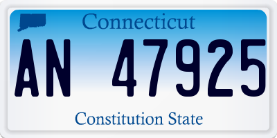 CT license plate AN47925