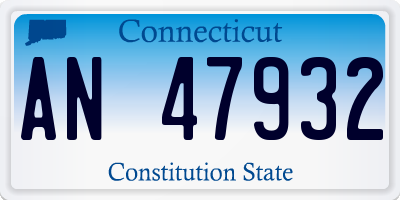 CT license plate AN47932