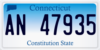 CT license plate AN47935