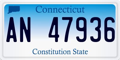 CT license plate AN47936