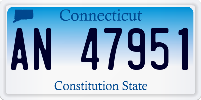 CT license plate AN47951