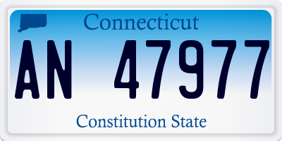 CT license plate AN47977
