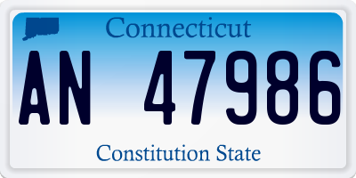 CT license plate AN47986