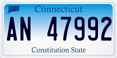 CT license plate AN47992