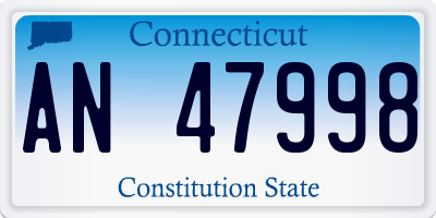 CT license plate AN47998