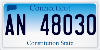 CT license plate AN48030