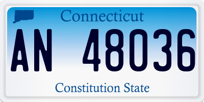 CT license plate AN48036