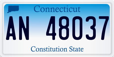 CT license plate AN48037