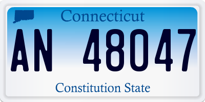 CT license plate AN48047