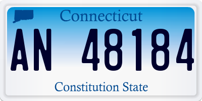 CT license plate AN48184