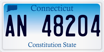 CT license plate AN48204