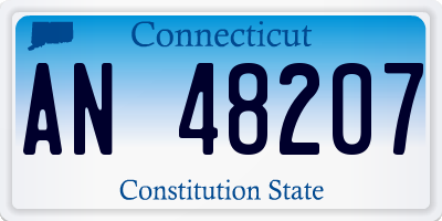 CT license plate AN48207