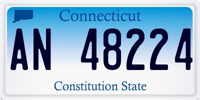 CT license plate AN48224