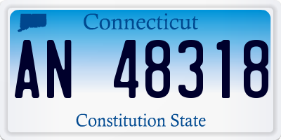 CT license plate AN48318