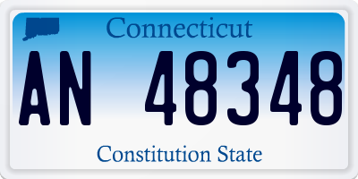 CT license plate AN48348