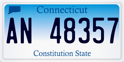 CT license plate AN48357