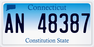 CT license plate AN48387