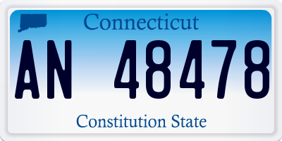CT license plate AN48478