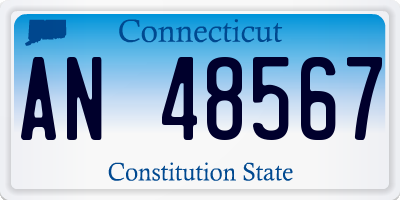 CT license plate AN48567