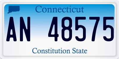 CT license plate AN48575