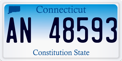 CT license plate AN48593