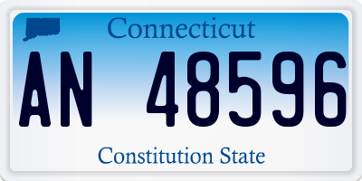 CT license plate AN48596