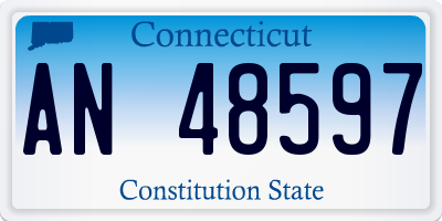 CT license plate AN48597