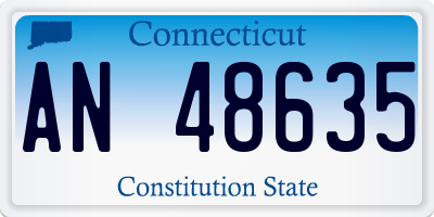 CT license plate AN48635