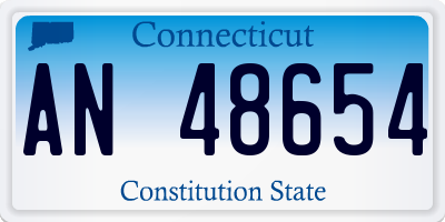 CT license plate AN48654
