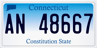 CT license plate AN48667