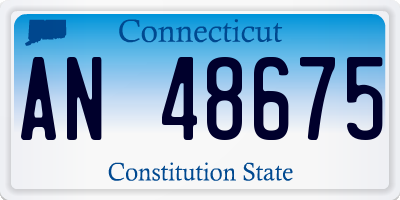 CT license plate AN48675