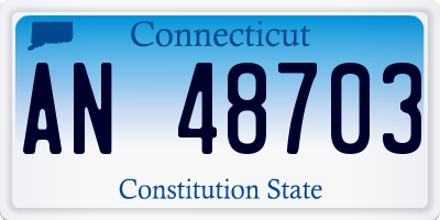 CT license plate AN48703