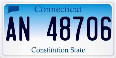 CT license plate AN48706