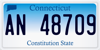 CT license plate AN48709