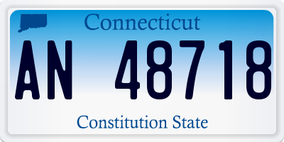 CT license plate AN48718