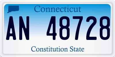 CT license plate AN48728