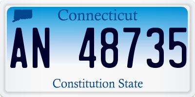 CT license plate AN48735